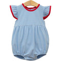Lucy Bubble - Cornflower Stripe / Red