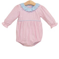 Amelia Bubble- Light Pink Microgingham/Light Blue