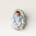 Pima Footie with Pram Embroidery - Light Blue