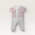 Pima Footie with Pram Embroidery - Pink