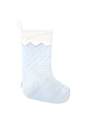 Blue Quilted Seersucker Scalloped Stocking