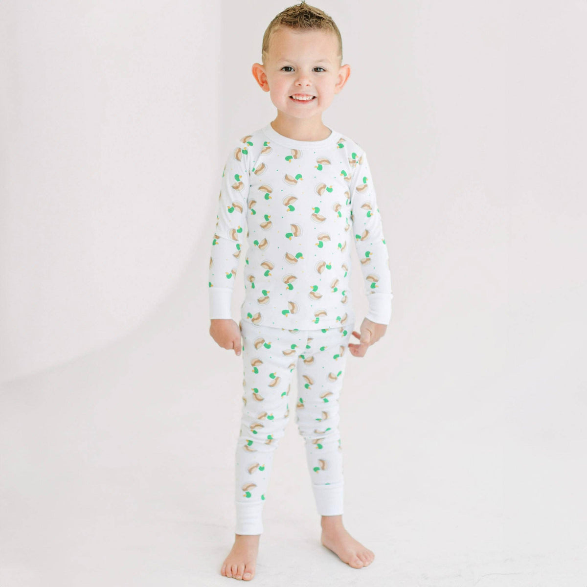Mini Mallard Long Pajamas - Green