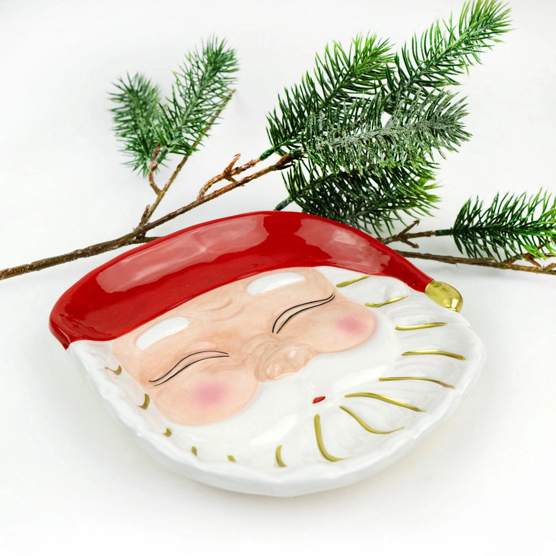 8 Oak Lane - Red Santa -Dessert Plate