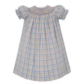 Anavini Lucia Pink and Blue Plaid Bishop Dress