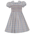 Anavini Lucia Pink and Blue Plaid Scalloped Dress