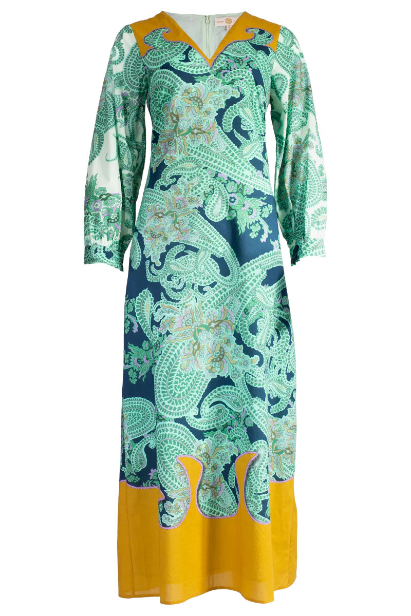 Anna Cate - Lia Maxi Dress - Aqua Paisley