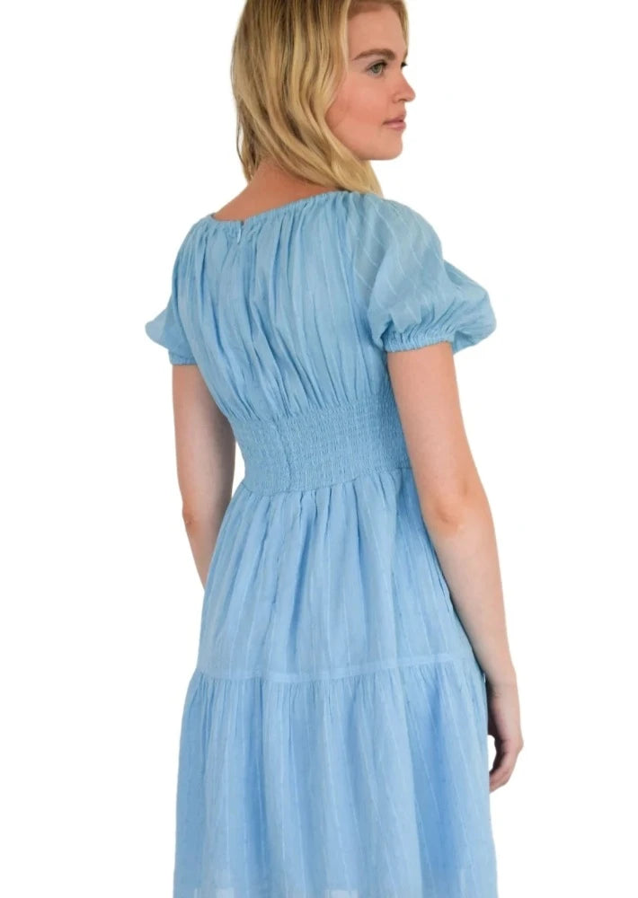Coco Short Dress - Air Blue Stripe