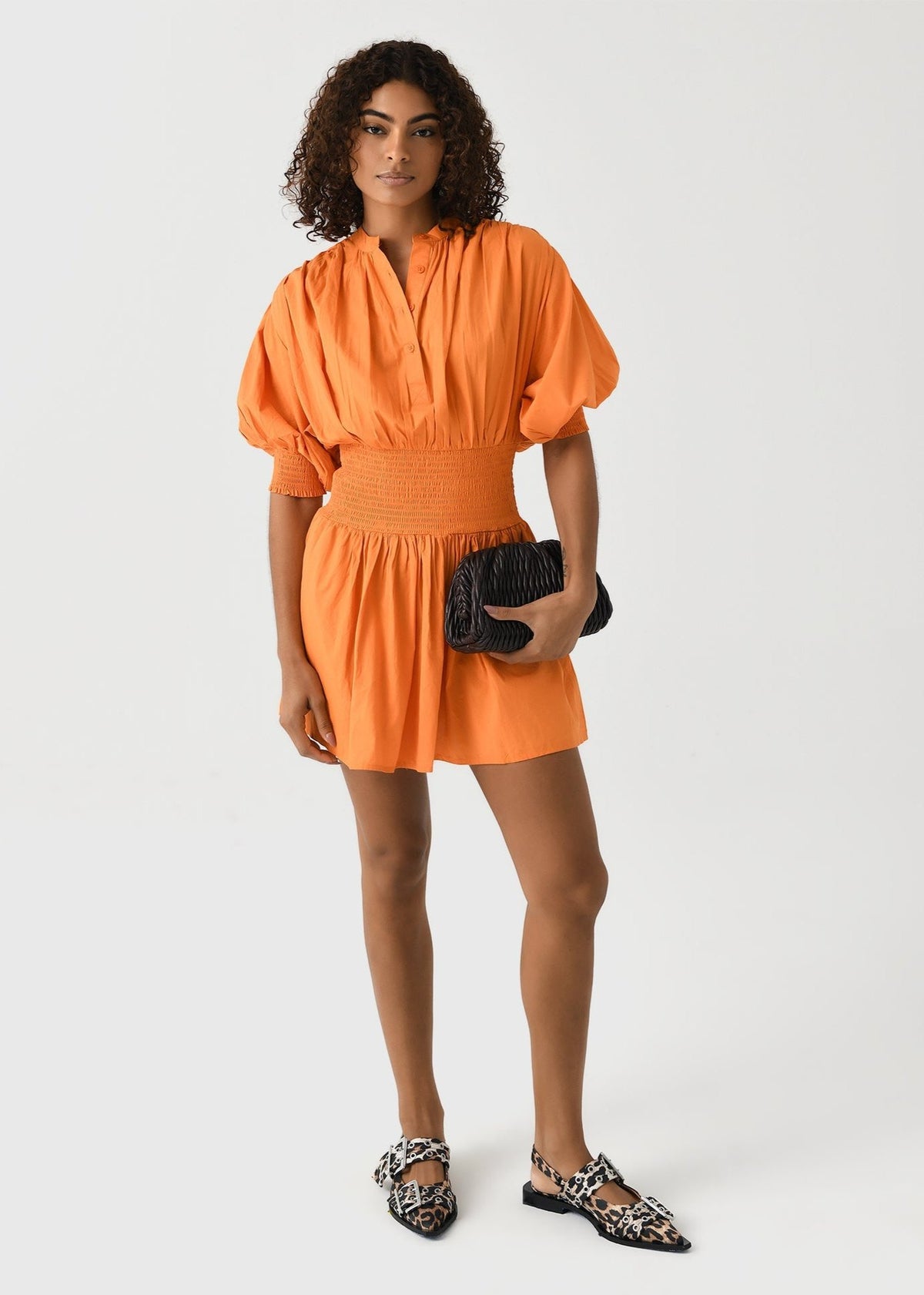 Cynthia Dress - Burnt Orange Poplin