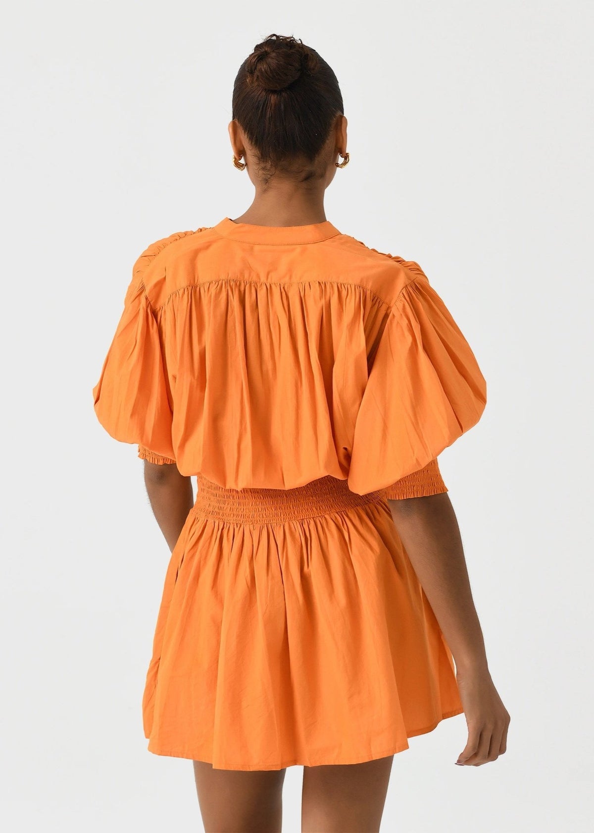 Cynthia Dress - Burnt Orange Poplin