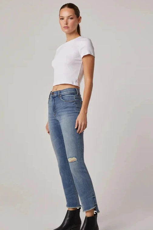 Daniel High Rise Slim Kick Flare Jean - Medium Rodeo Wash