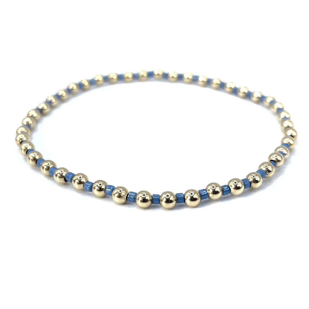 Erin Gray -3mm Color Crush - Newport Waterproof Bracelet - Stormy Blue & Gold