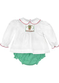 Girls Diaper Set - Reindeer Embroidery