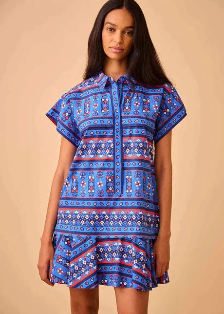 Hunter Bell - Addison Dress -Blue Bock Print