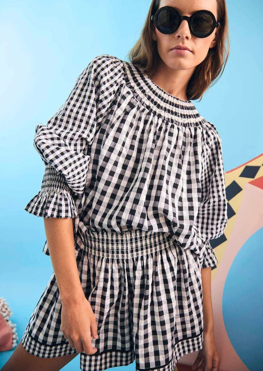 Hunter Bell Jemma Short - Black and White Gingham