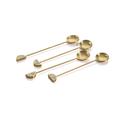 Fez Small Tea Spoons- Gold &White/ Set of 4