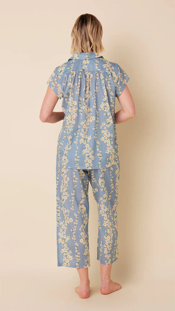 Daisy Sky Voile Capri Pajama Set