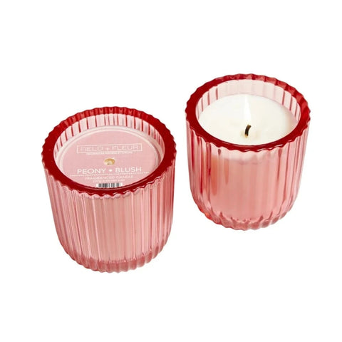 Peony Blush 1 Wick Candle In Colored Glass