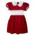 Red Velvet Dress with Lace