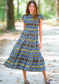 Elizabeth James - Lila Dress - Ikat Stripe