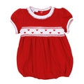 Magnolia Baby Valentina's Hearts Red Smocked S/S Bubble