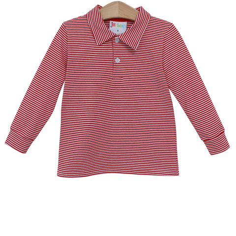 Michael Polo Long Sleeve - Red Stripe