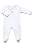 Milly Marie - Baby Girl Classic Bow White Footie