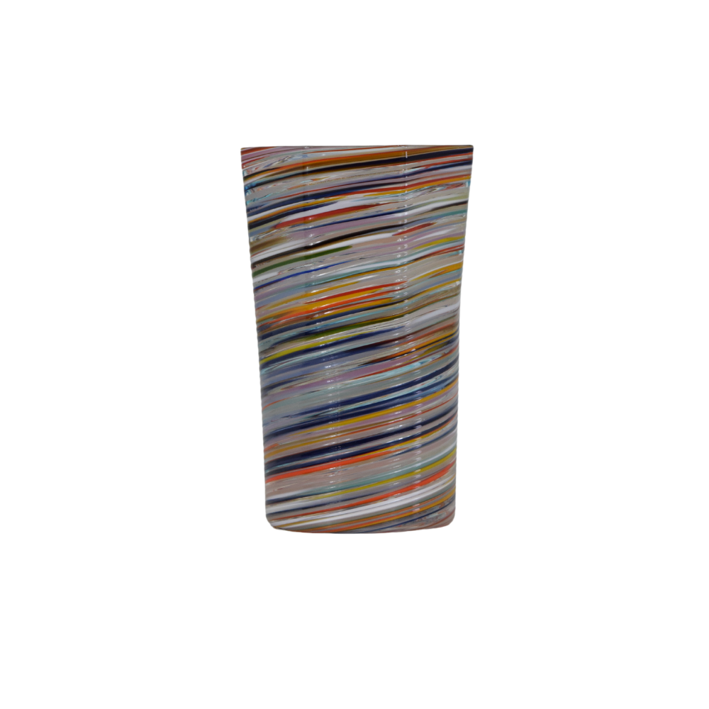 Multicolor Octagonal Tumbler Glass