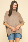 PINCH - Turtle Neck Short Sleeve Sweater -  Coco