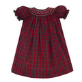 Petit Bebe Catherine Red Plaid S/S Bishop Dress