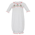 Petit Bebe White Knit Wreath L/S Gown