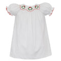 Petit Bebe White Knit Wreath S/S Bishop Dress