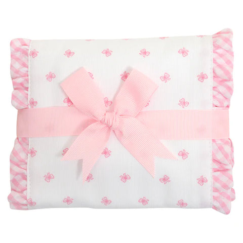 Pink Bow Fancy Burp Cloth