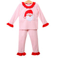 Santa Face Pink Gingham Ruffle Set - Light Skin