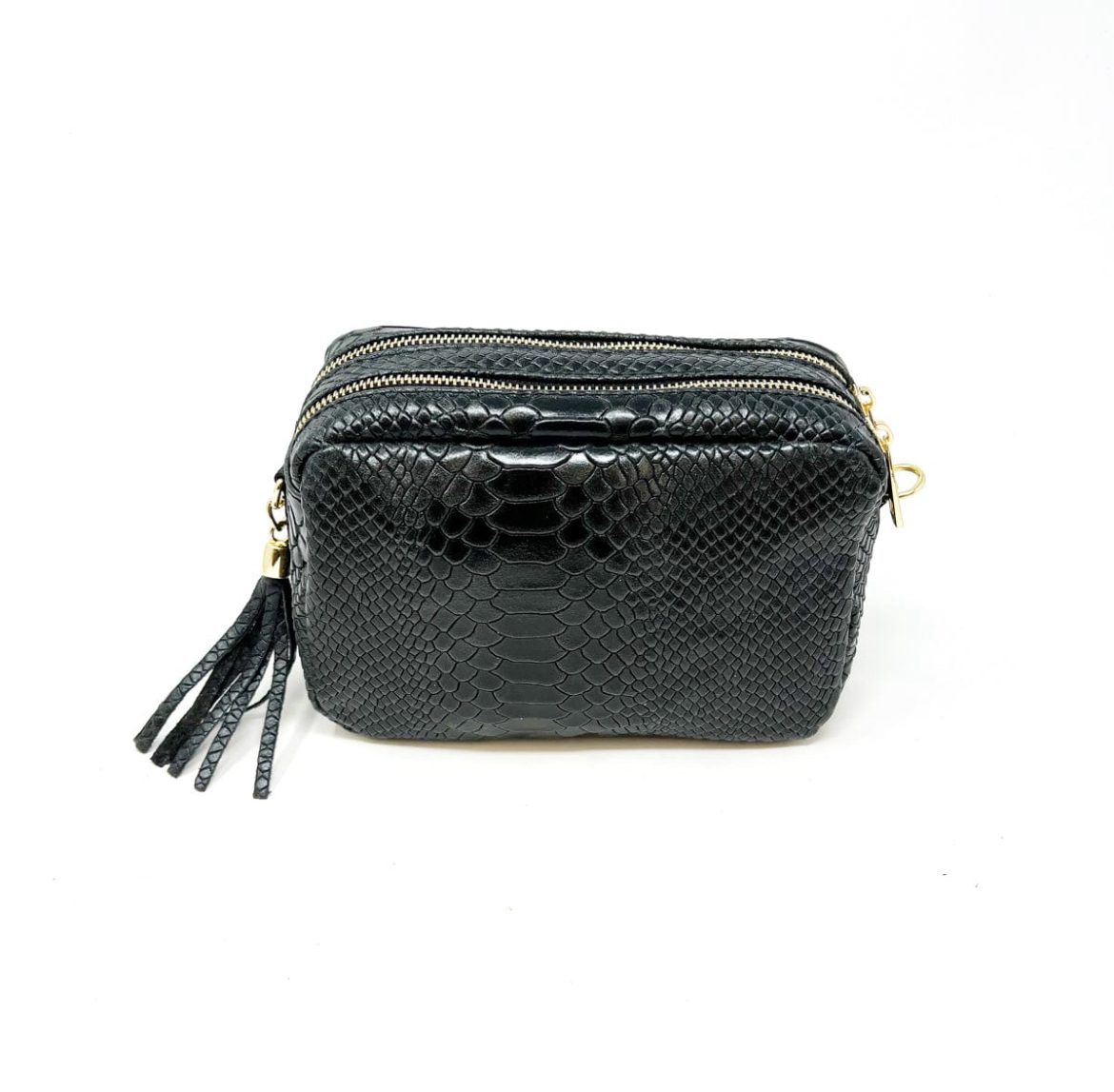 Leather Croc Camera Bag