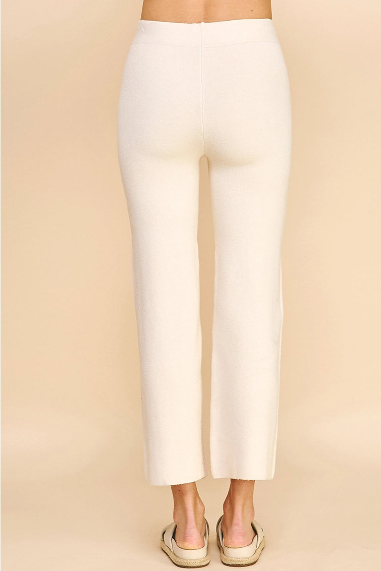 Straight Leg Sweater Pant - Cream