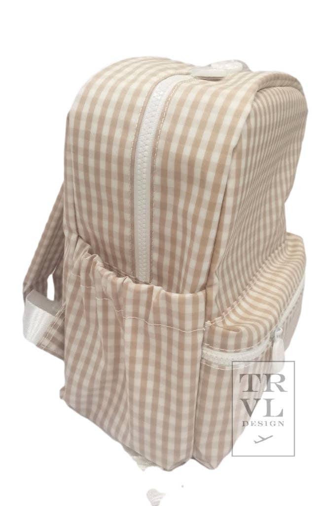 TRVL Design - Mini Backer - Gingham Khaki - Backpack