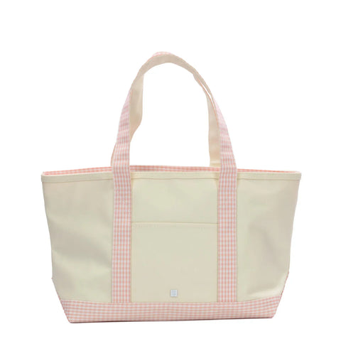 TRVL Design Medium Tote - Coated Canvas with Gingham Taffy Trim