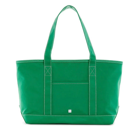 TRVL Design Medium Tote - Kelly Green Coated Canvas