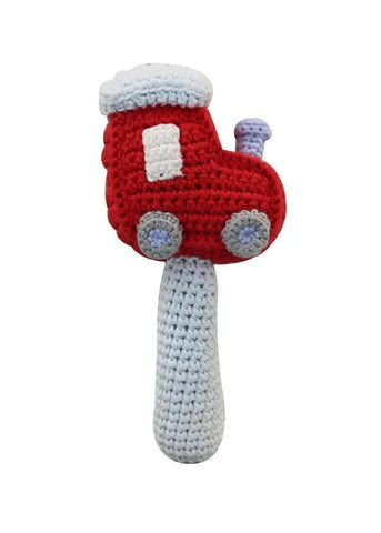 Train Crochet Stick Rattle