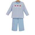Trotter Street Santa Trio Pant Set - Blue