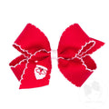 Wee Ones - Medium Grosgrain Bow - Moonstitch Edge - Red Santa