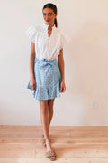 White Smocked Top Pinstripe 