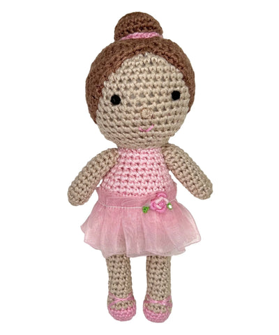 Zubels - Ballerina Bamboo Crochet Rattle - Pink