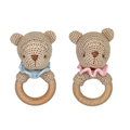 Zubels - Bear Bamboo Crochet Woodring Rattle