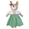 Zubels - Knit Reindeer Doll with Embroidered Green Check Dress