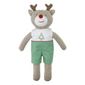 Zubels - Knit Reindeer Doll with Embroidered Green Check Romper