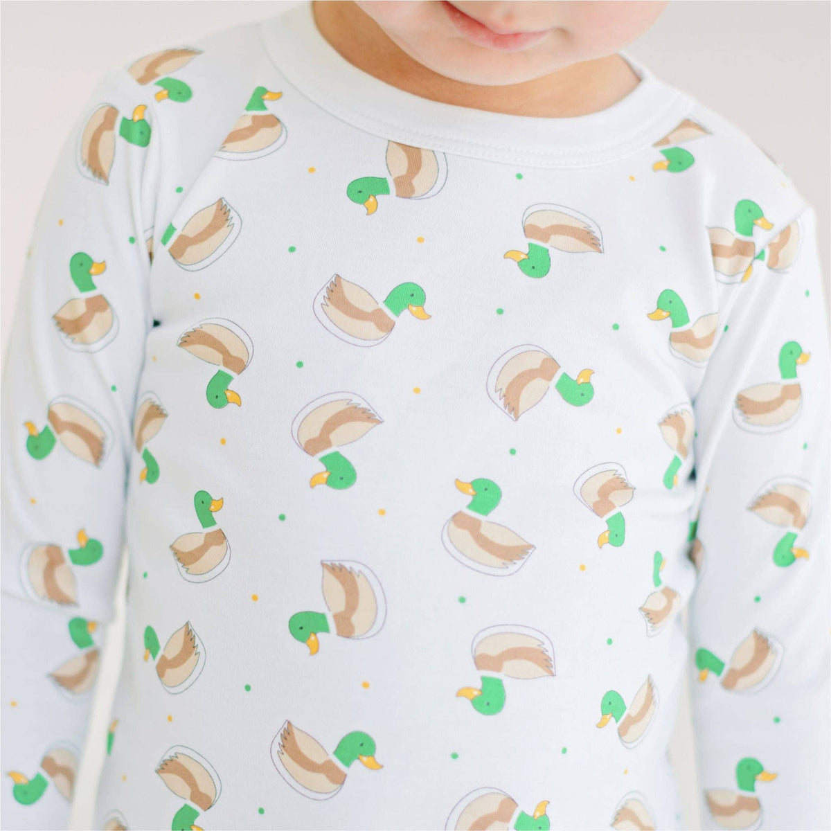 Mini Mallard Long Pajamas - Green