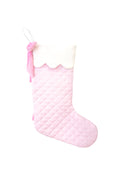 Pink Quilted Seersucker Scalloped Stocking