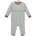 PRE-ORDER Jellybean Patrick Romper- Dusty Sage Stripe/Light Brown