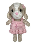 Dog Bamboo Crochet rattle - Pink